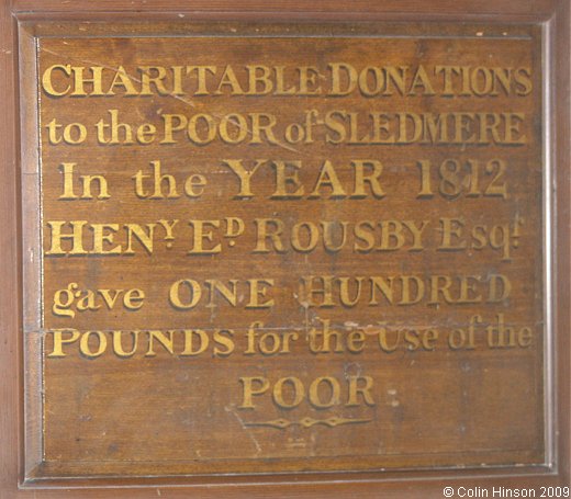 The Rousby Charity in St. Mary's Church, Sledmere.