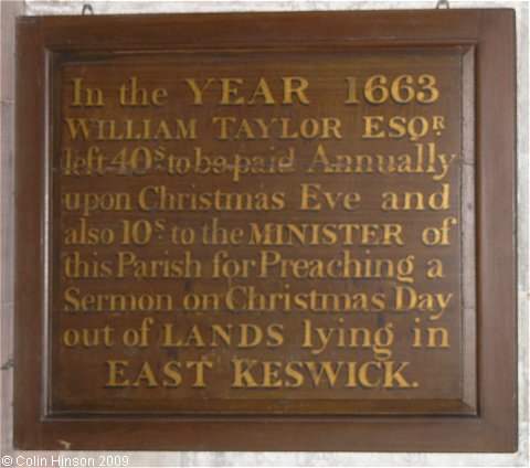 The Taylor Charity in St. Mary's Church, Sledmere.