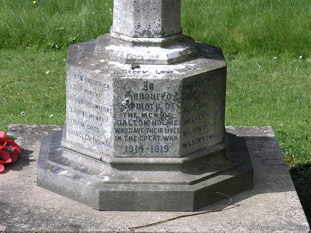 The War Memorial in South Dalton Churchyard.