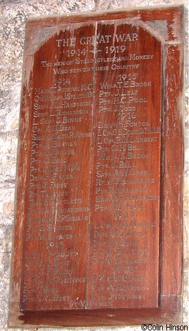 The Roll of Honour in St. Helen's Church, Stillingfleet.