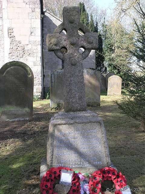 The War Memorial in Sutton Upon Derwent Churchyard.
