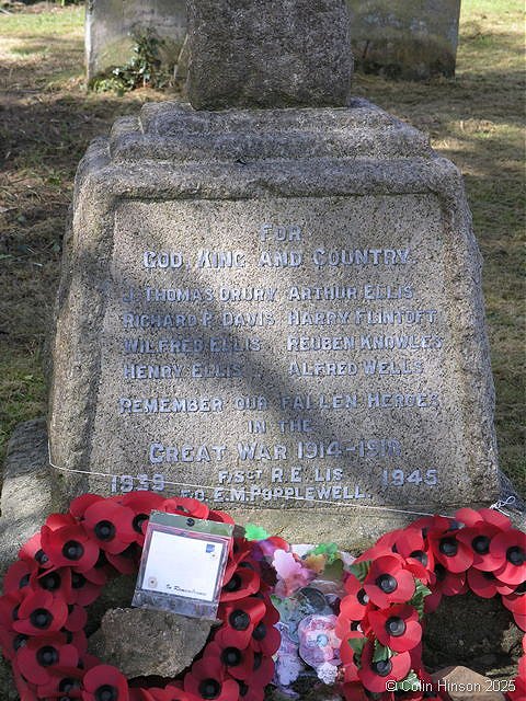 The War Memorial in Sutton Upon Derwent Churchyard.