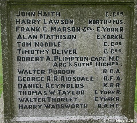 The 1914-1919 War Memorial in the Churchyard.