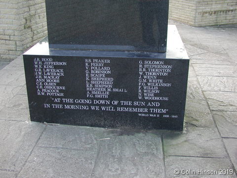 The War Memorial just off the sea front at Withernsea.