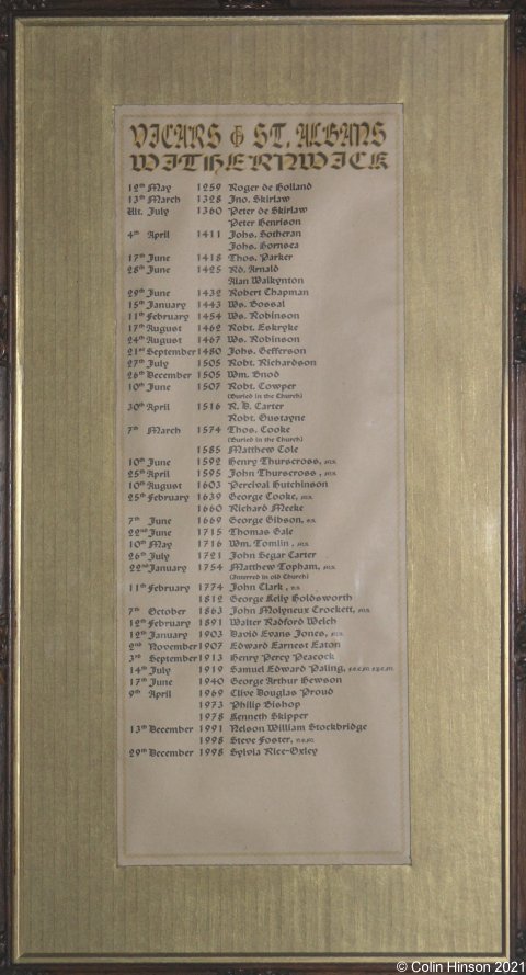 The List of Incumbents in Withernwick church.