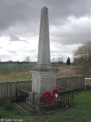 The War Memorial opposite the Church at Woodmansey.