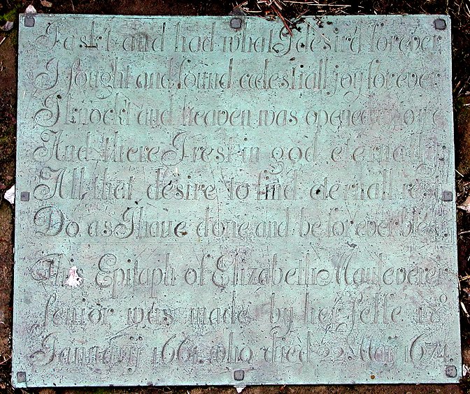 Elizabeth Mauleverer Epitaph