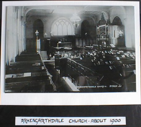 A photograph inside St. Mary's Church, Langthwaite