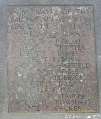 The War Memorial at Aislaby