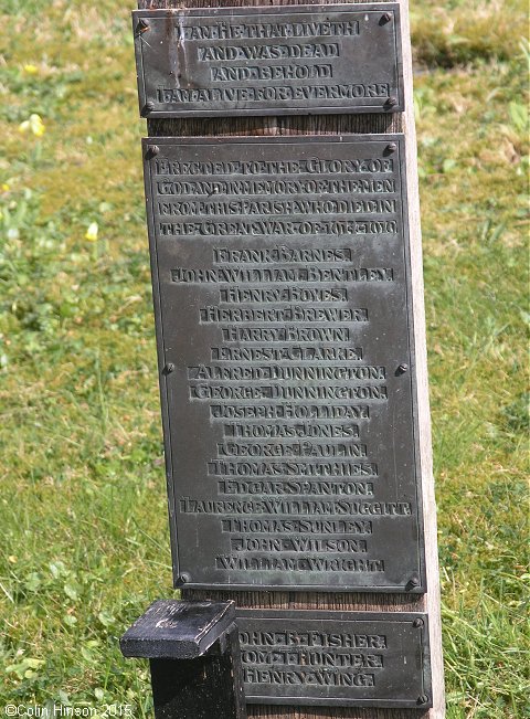 The World War I War Memorial in St. Helen's churchyard, Amotherby