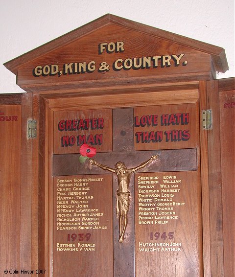 The Memorial plaque in St. Hilda's Church, Ampleforth.