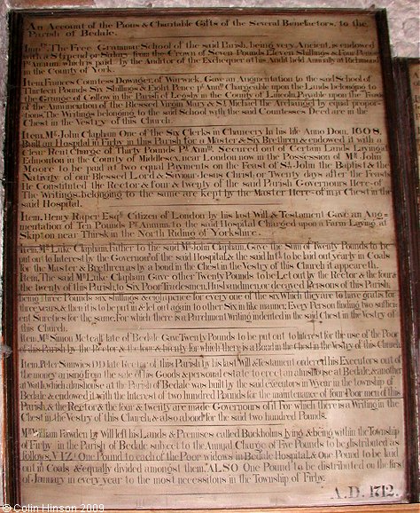 The List of Benefactions in St. Gregory's Church, Bedale.