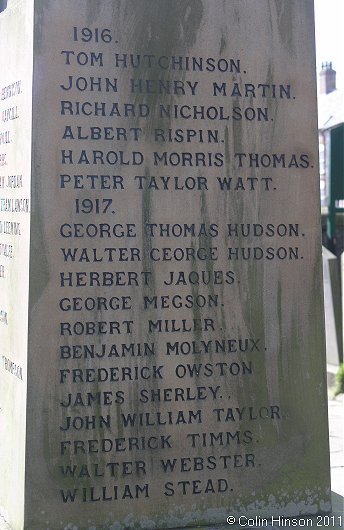 The War Memorial for WWI and WWII in St Gregory's churchyard, Bedale