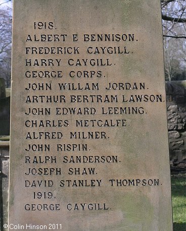 The the War Memorial for WWI and WWII in St Gregory's churchyard, Bedale