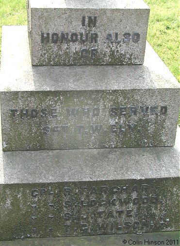 The 1914-1918 War Memorial in Bulmer Village.