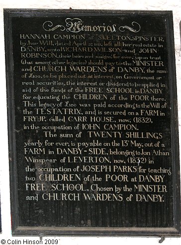 The Benefactions to the poor (1) in St. Hilda's Church, Danby.