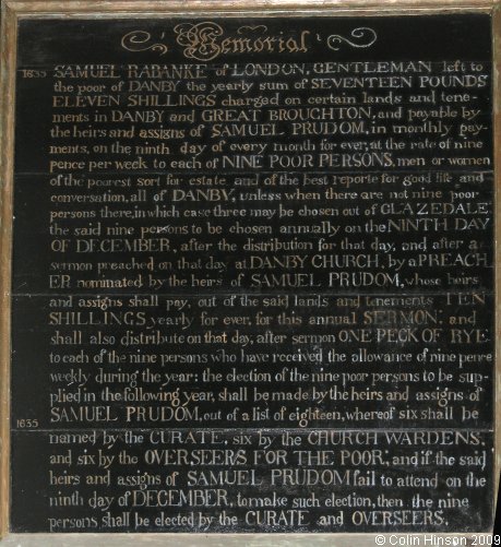 The Benefactions to the poor (2) in St. Hilda's Church, Danby.