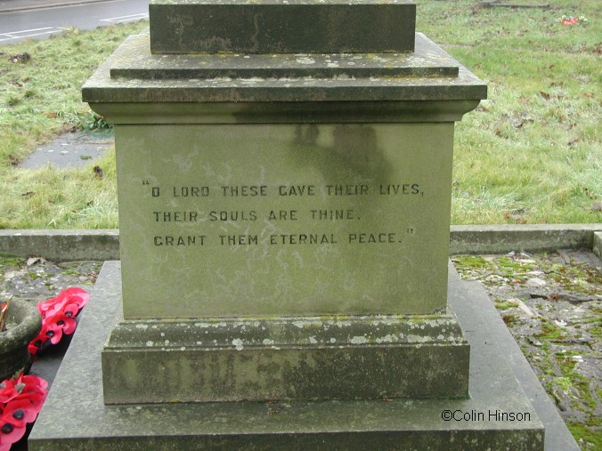 The 1914-18 and 1939-45 War Memorial in the Churchyard at East Ayton.