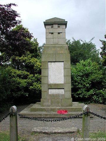The World War I and II War Memorial at East Witton.