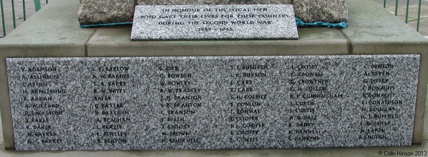 The 1914-1918 and 1939-45 War Memorial at Eston.