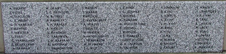 The 1914-1918 and 1939-45 War Memorial at Eston.