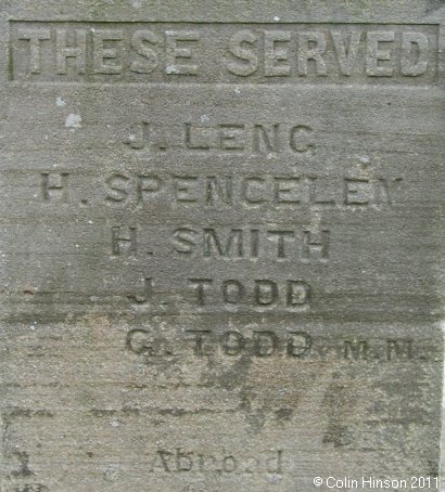 The 1914-1918 War Memorial on the green near the church at Gillamoor.