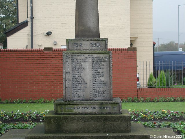 The First World War Memorial at Grangetown.