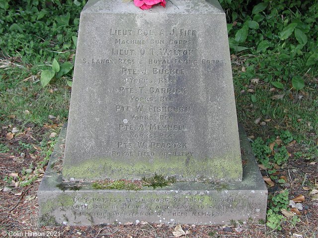 The War Memorial opposite Church Lane entrance, Great Langton.