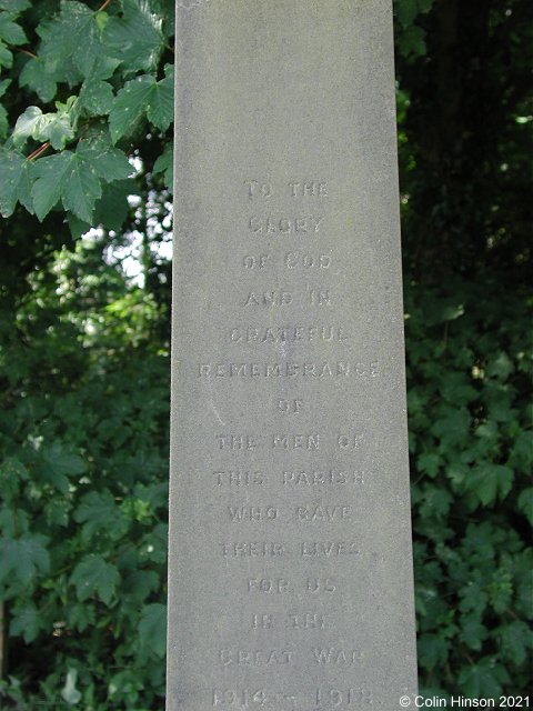 The War Memorial opposite Church Lane entrance, Great Langton.