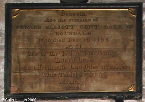 The Monument to Edward Elliott in St. Andrew's Church, Grinton.