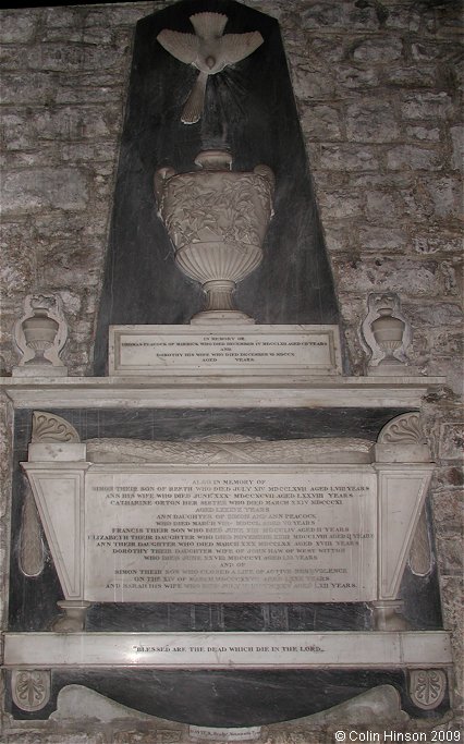 The Monument to the Peacock family in St. Andrew's Church, Grinton.