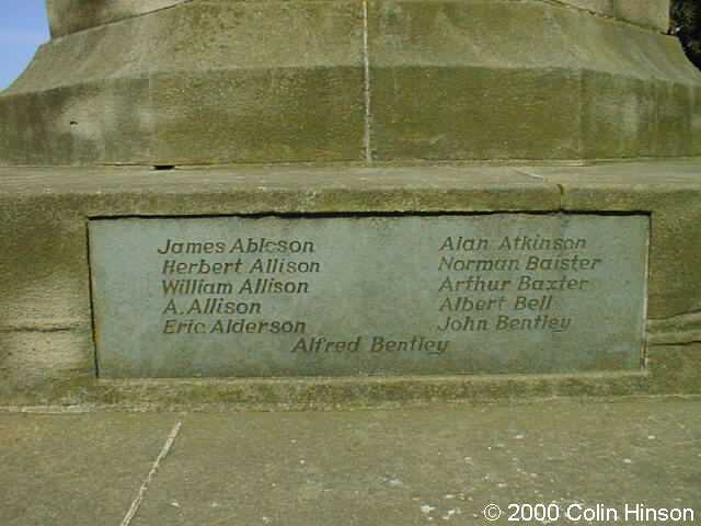 The 1914-18 and 1939-45 War Memorial at Guisborough next to the Church.