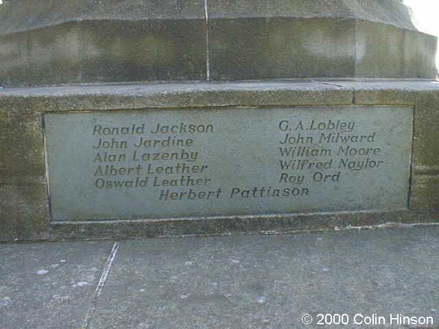 The 1914-18 and 1939-45 War Memorial at Guisborough next to the Church.