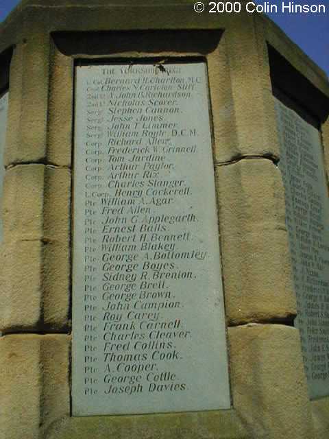 The 1914-18 and 1939-45 War Memorial at Guisborough next to the Church.