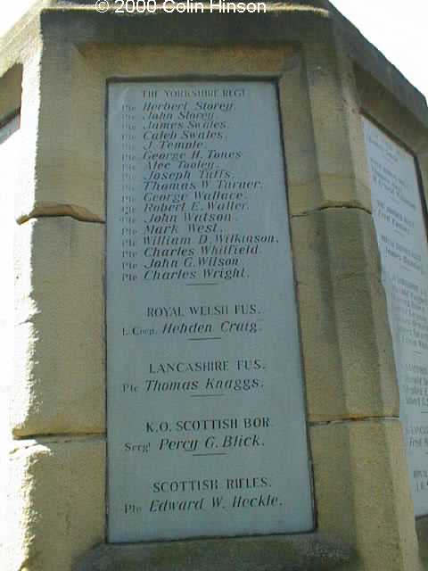 The 1914-18 and 1939-45 War Memorial at Guisborough next to the Church.