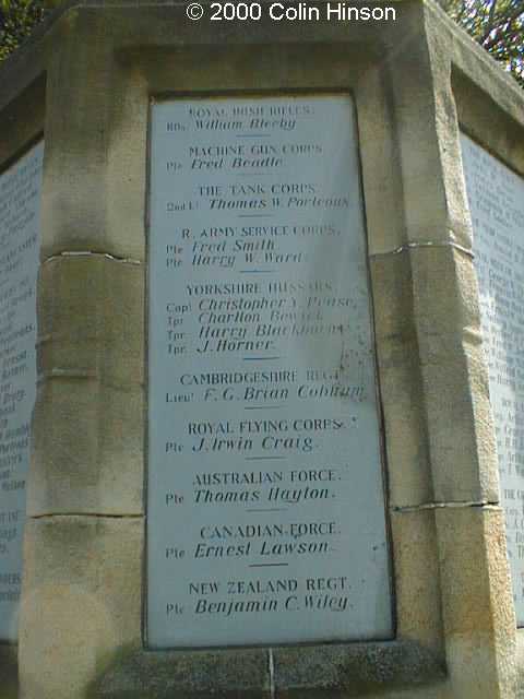 The 1914-18 and 1939-45 War Memorial at Guisborough next to the Church.