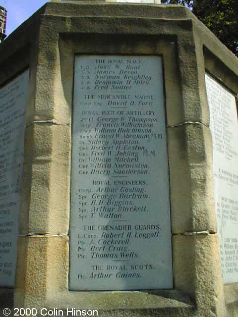 The 1914-18 and 1939-45 War Memorial at Guisborough next to the Church.