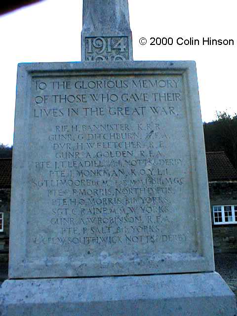 The 1914-1919 War Memorial at Hackness.