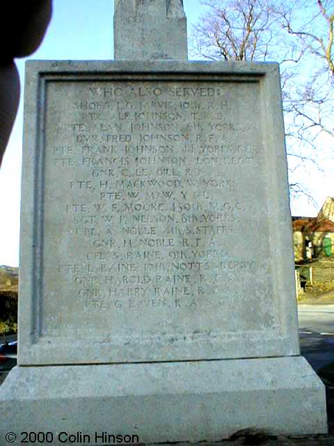 The 1914-1919 War Memorial at Hackness.