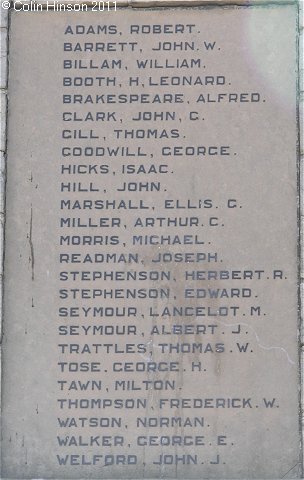 The World War I and II War Memorial at Hinderwell.