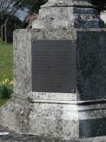 The War Memorial in the Churchyard at Hovingham.