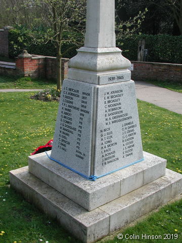 The War Memorial in All Saints' Churchyard at Huntington.