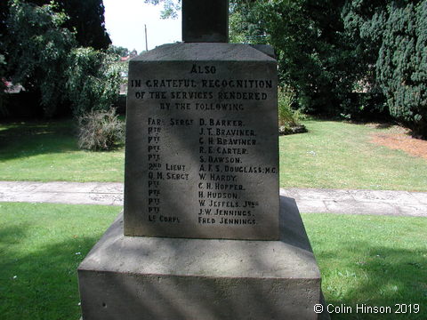 The War Memorial in the Churchyard at Hutton Buscel.