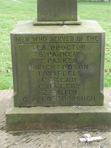 The War Memorial on the green at Hutton le Hole.