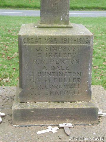 The War Memorial on the green at Hutton le Hole.