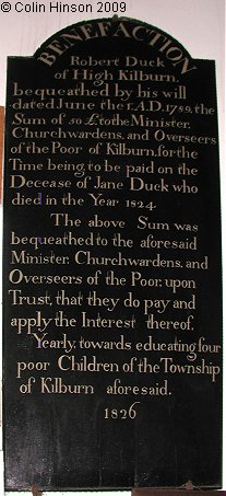The Robert Duck Bequest in St. Mary's Church, Kilburn.