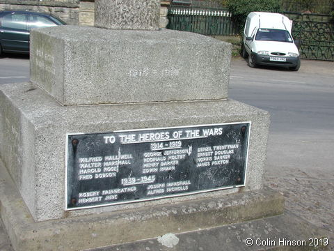 The War Memorial at Kirby Misperton.