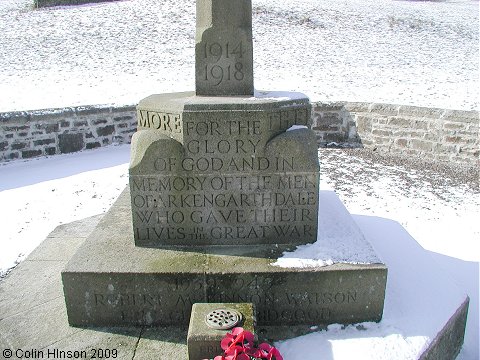 The World War I and II memorial at Langthwaite in Arkengarthdale.