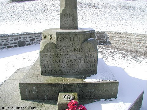 The World War I and II War Memorial at Langthwaite in Arkengarthdale.