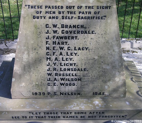 The World Wars I and II War Memorial at Lealholme.